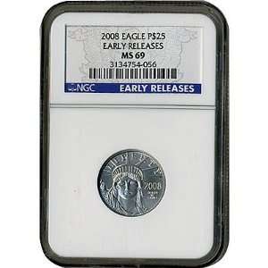   25 Platinum American Eagle MS69 Early Release NGC