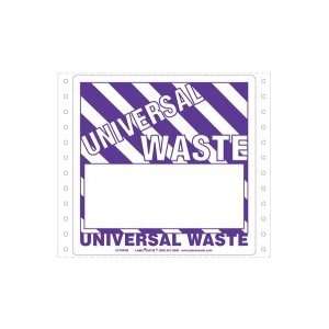   Waste Label, Blank, No Ruled Lines, Pin Feed Paper