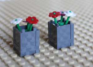 LEGO Bulk Custom Plant Flower Boxes (x2 Grey) Train NEW  