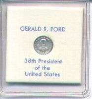 FRANKLIN MINT STERLING SILVER 10MM PRESIDENTIAL COIN   GERALD FORD 