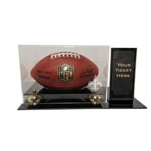 New Orleans Saints Deluxe Football Display with Ticket Holder (Up to 2 