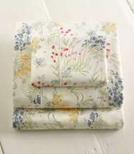 340 Thread Count Cotton Sateen Sheet, Fitted Floral