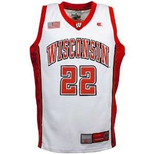  Wisconsin Badgers #22 White Youth Double Team Basketball 
