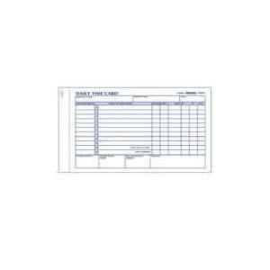  Daily Employee Time Card, 4 1/4 x 7, 100/Pad Office 