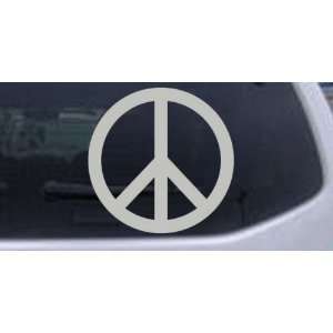 Peace Sign Symbol Car Window Wall Laptop Decal Sticker    Silver 14in 