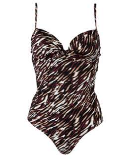 Chocolate (Brown) Tiger Print Underwired Swimsuit  245839227  New 