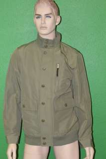 STEVEN ALAN Mens Green 100% Cotton Knit Collar Bomber Jacket MOW14CB 