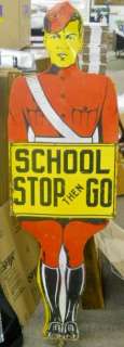   SCHOOL Stop Then Go Crossing Guard Police Transportation Sign  