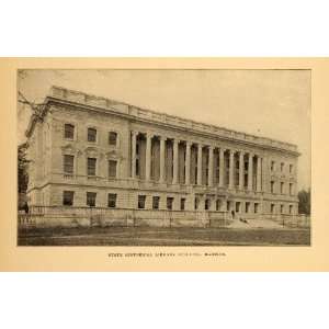  1907 Wisconsin State Historical Library Building Print 