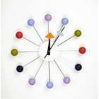 Cupecoy Design Metal Wall Clock with Wooden Balls