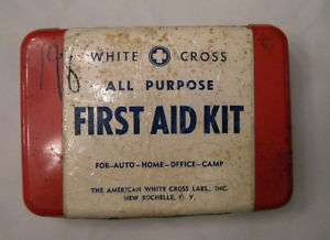 White Cross First Aid Kit, Original Supplies Inside  
