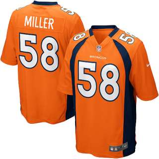 Mens Nike Denver Broncos Von Miller Game Team Color Jersey    