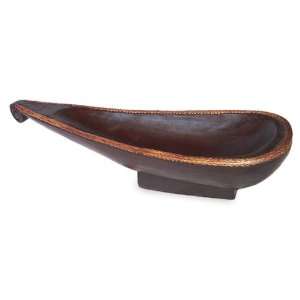 Wood centerpiece, Teardrop Canoe 