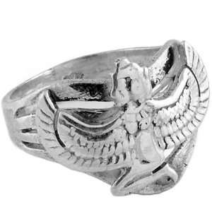 Egyptian Jewelry Silver Winged Isis Ring   Size 6 Jewelry