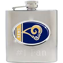 Great American St. Louis Rams Stainless Steel Custom Flask    
