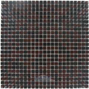 Marble glass 1/2 x 1/2 mesh mounted glass mosaic in marrone blend