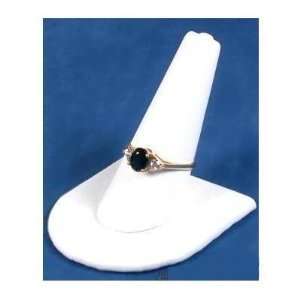  White Leather Ring Finger Jewelry Holder Showcase Display 