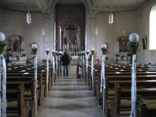 Hochzeitsdeko, Kirchenschmuck, Stäbe, creme, Hochzeitsdekoration in 