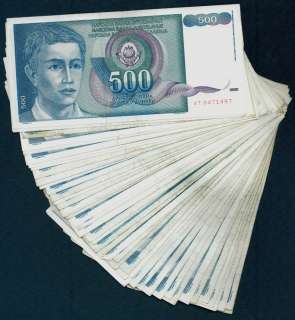 500 YUGOSLAVIA DINARA x 50 BANK NOTES ½ BUNDLE + BONUS  