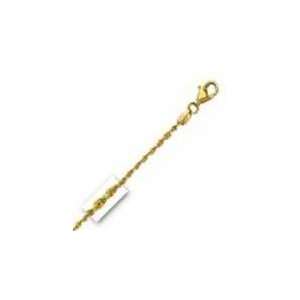 14k Yellow Gold 10 1.5mm diamond cut Rope Chain Anklet   Lobster claw 