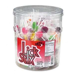  Office Snax® Lick Stix Suckers, Seven Assorted Fruit 