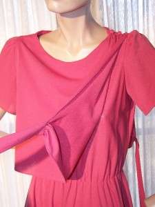 Vintage Lady Carol Rose Pink Puff Sleeve Career Dress S  