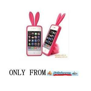   4s Rabbite Soft Pink Case+protector By Air Swimmers Electronics
