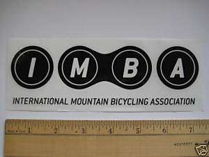 IMBA BLACK MTB Mountain Bike Race Bicycle DECAL STICKER  