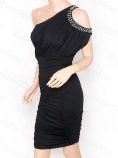One Shoulder Fitted Body Party Evening Dress S M L XL  