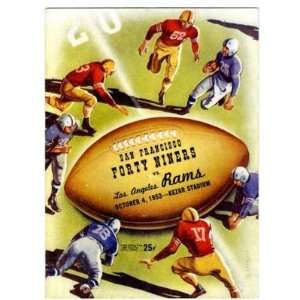  1953 San Francisco 49ers v Los Angeles Rams Program 