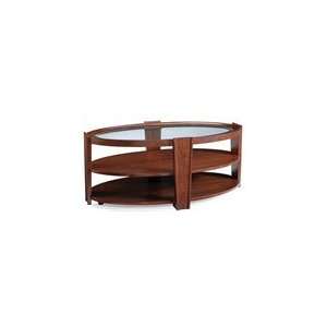  Magnussen Nuvo Oval Cocktail Table with Umber Finish