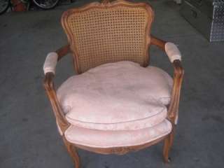 Antique Cane Back French Provincial Nursery Arm Chair  
