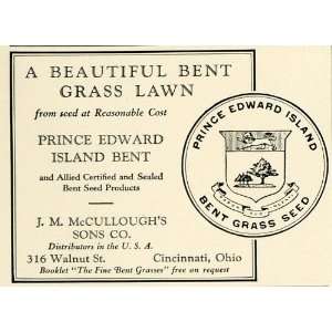  1930 Ad Prince Edward Island Bent Grass Seed J. M 