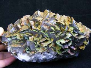 8LB,iridescent TITANITE(SPHENE) w/CALCITE specimen )  