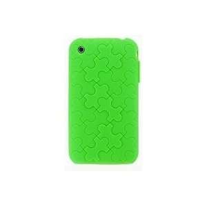  Green Textured Puzzle Case for Apple iPhone 3G, 3GS Cell 