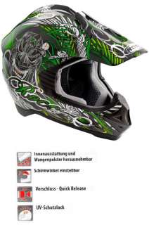 ROCC MX Cross Helm 710 Jungle schwarz grün XS S M L XL  