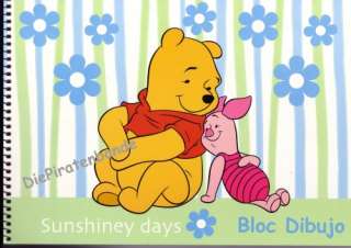 zuckersüss Zeichenblock Winnie Pooh + Ferkel Blume Neu  