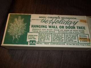   ORIG BOX ARTIFICIAL 2 FT ALUMINUM CHRISTMAS TREE DOOR OR WALL HANGING
