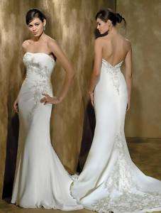 White Mermaid Wedding/Bridal dress Sz 6 8 10 12 14 16  