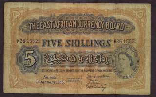 EAST AFRICA 1 Jan 1955 5 SHILLINGS   5521  