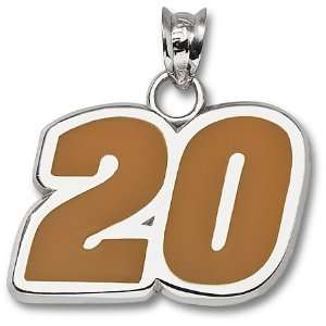  14K White Gold #20 Joey Logano 20 Orange Enamel NASCAR 