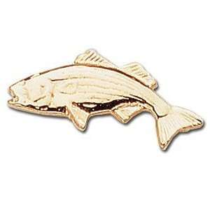  23K Gold Electroplated Bass Tie Tack Patio, Lawn & Garden