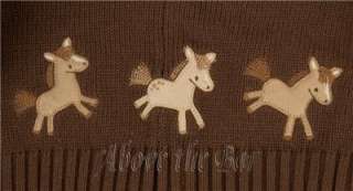 NWT Gymboree Pony Ranch Brown Horse Sweater 0 3 mo  