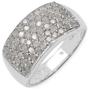  1.21 Carat Genuine White Diamond Sterling Silver Ring 