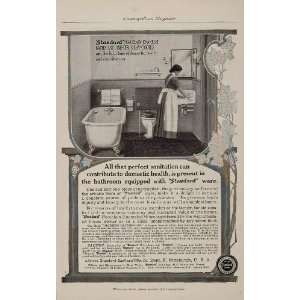   Bathroom Sink Tub Toilet Maid   Original Print Ad