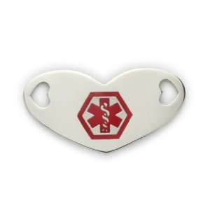  Diabetes Heart Shaped Medical Alert ID Tag   Red Health 