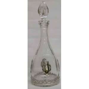  Crystal & Sterling Silver Bottle, Wine Decanter