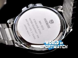 WEIDE Man Decorative Dials Quartz Wrist Watch Orange  