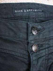 ROCK & REPUBLIC Teddie Capri / Cropped Black Denim Jeans size 25 