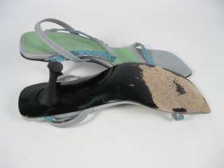 SIGERSON MORRISON Teal Strappy Sandals Heels Shoes Sz 7  